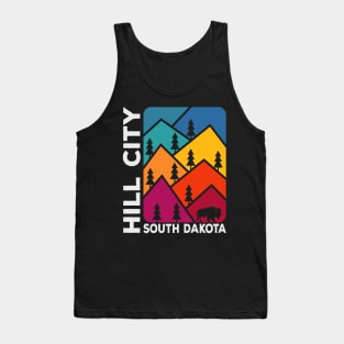 Hill City South Dakota Vintage Mountains Bison Tank Top